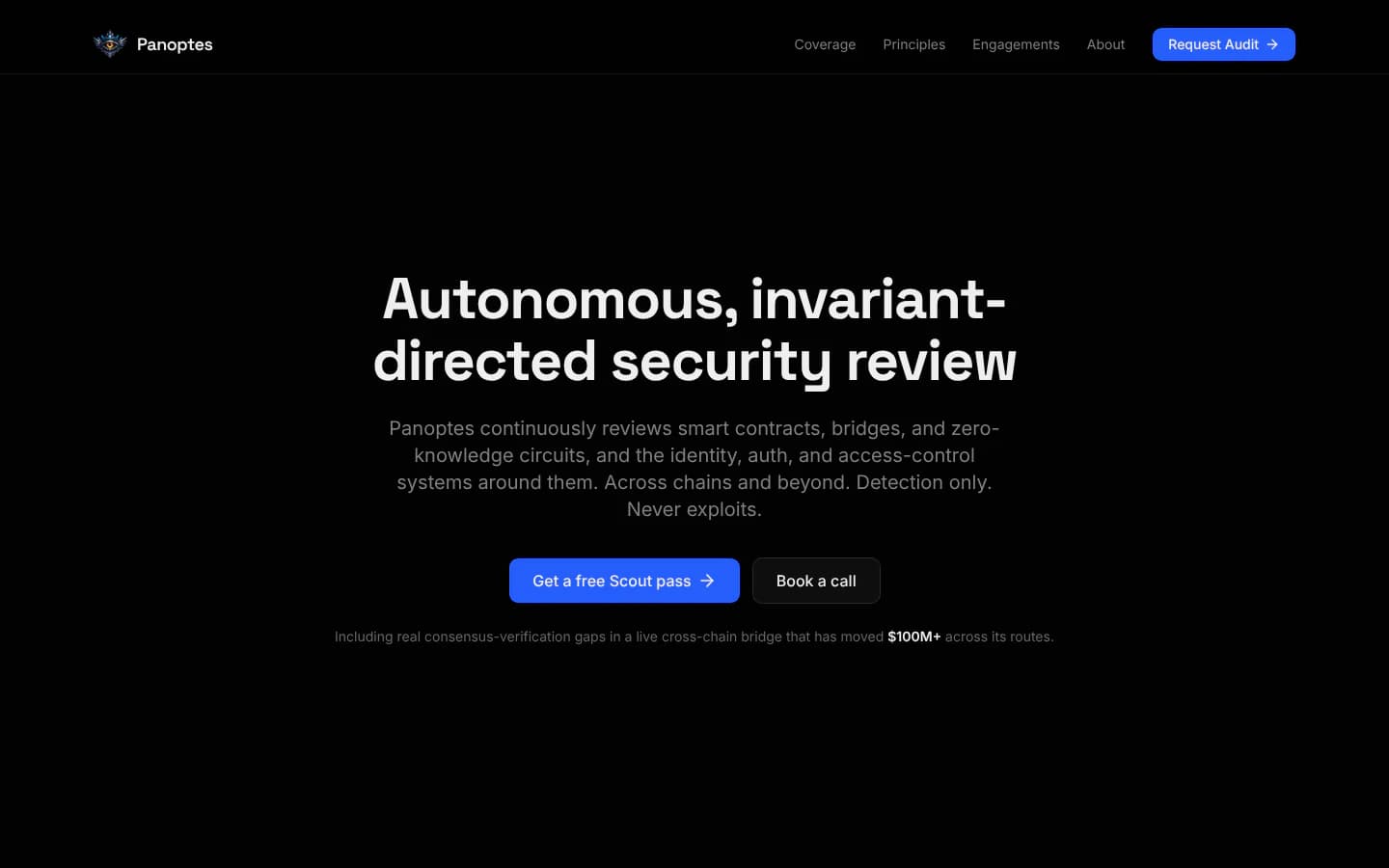 Panoptes, Detection only: desktop view