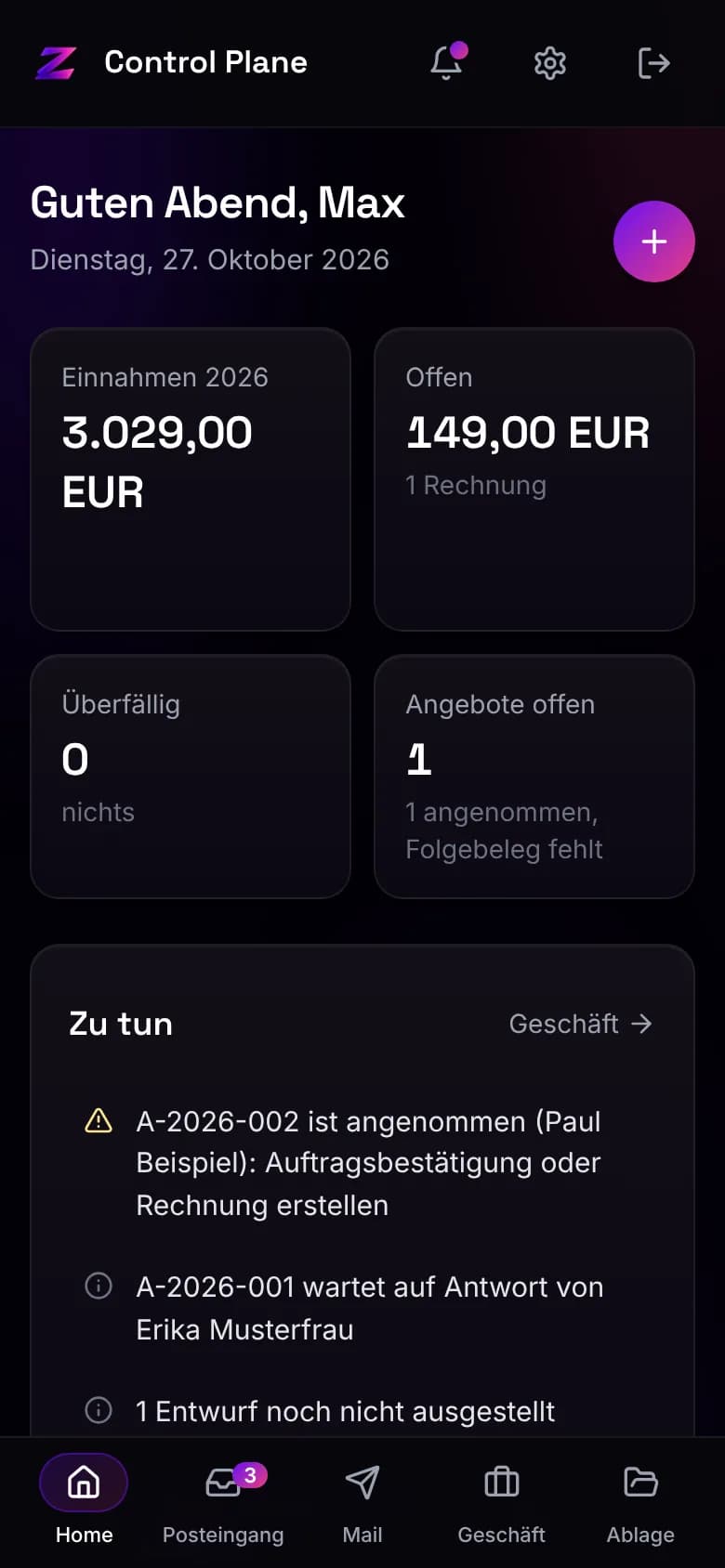 Zyric Console, Heute: Ansicht am Handy